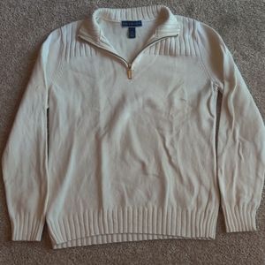 Karen Scott Cotton Pullover Sweater W/zipper